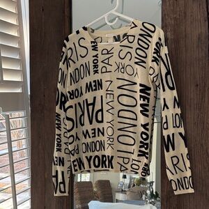Beige Graphic Print Sweater